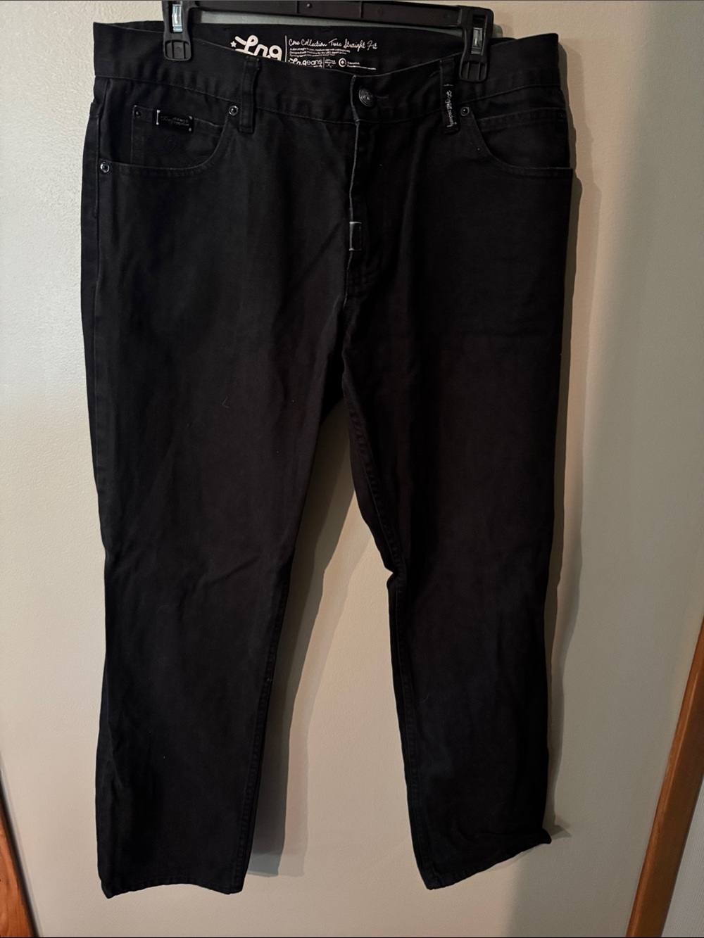 Lrgeans Men's Black Jeans True Straight Fit